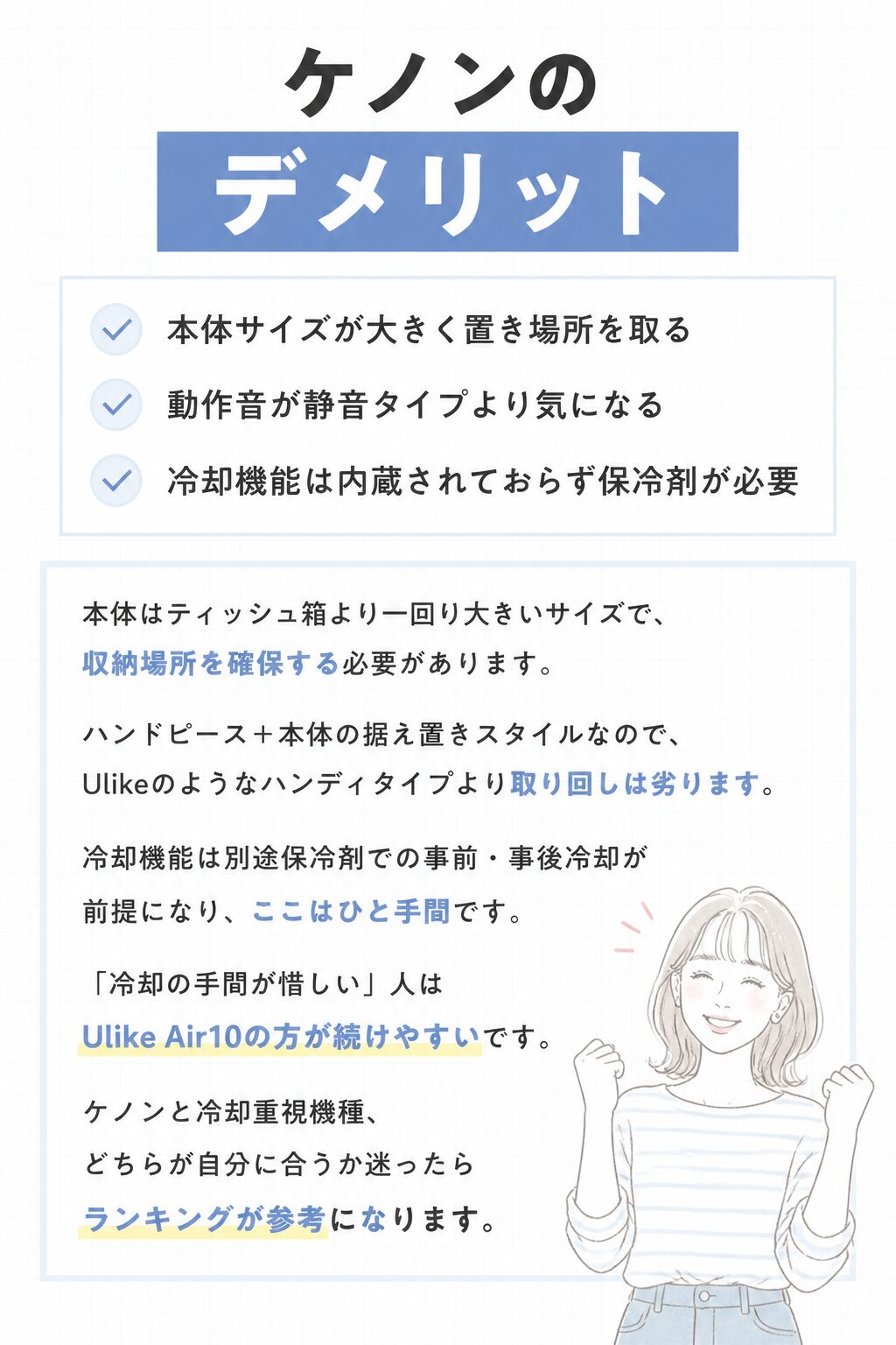 ケノンのデメリット の図解