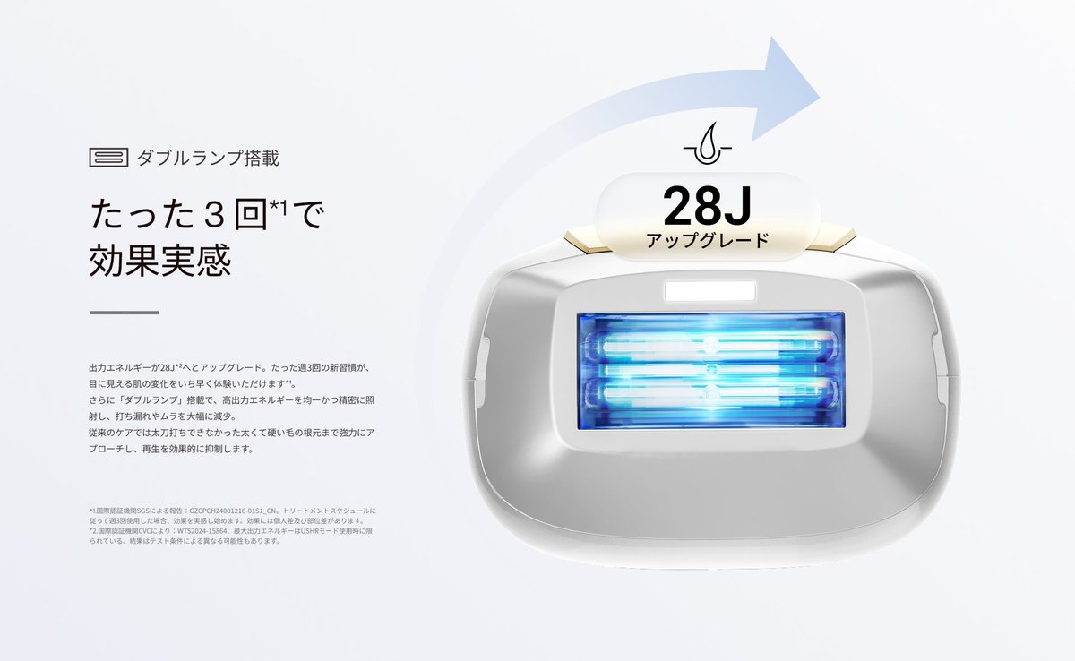 Ulike Air10 Maxのダブルランプと28Jへの出力アップを説明する公式図解